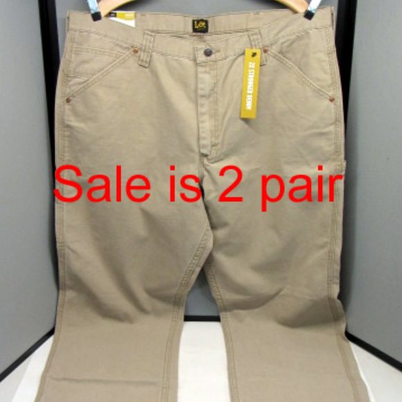 LEE Carpenter Straight Leg Pants. 2 Pair one NWT and one NWOT. Size 42 x 36. - Picture 1 of 12